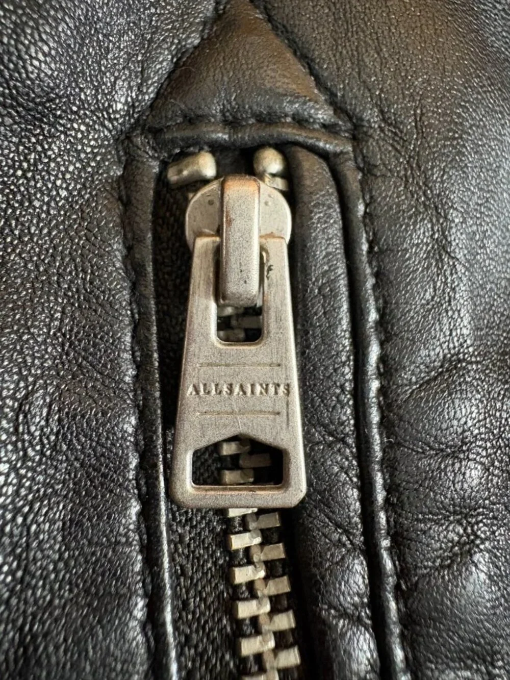 All Saints kino Sheep leather Bomber jacket size L color Black
